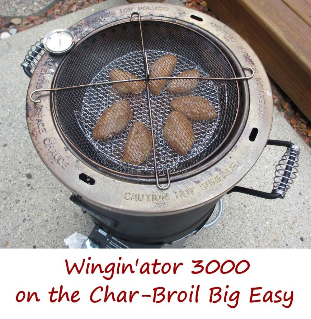 Wingin'ator 3000 on the Char-Broil Big Easy Overhead