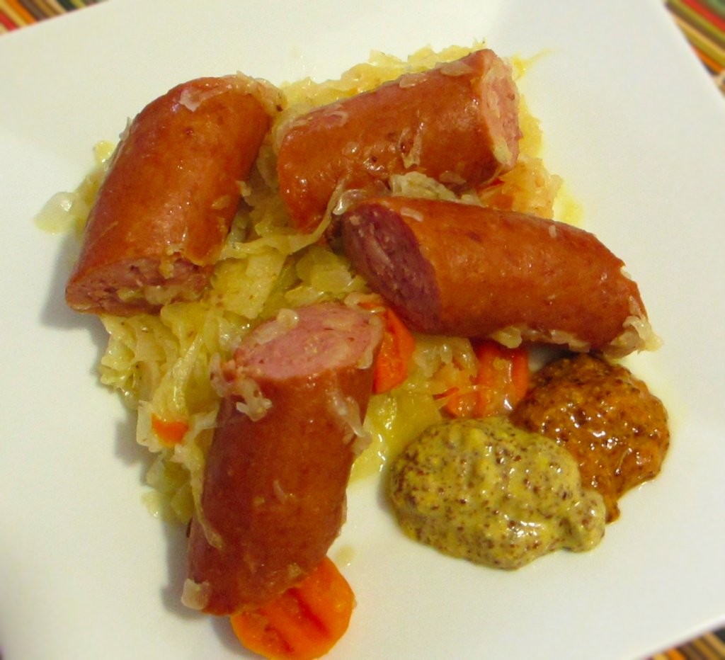 Smoked Sausage with Sauerkraut on the Char-Broil Big Easy