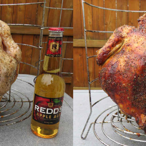 Apple Ale Beer Can Chicken on the Char-Broil Big Easy