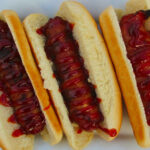 Bacon-Wrapped Hot Dogs with Fire-Eater Dog Sauce