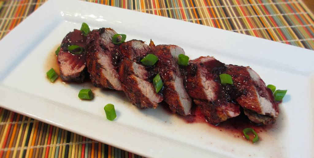 Blackberry Jalapeno Glazed Pork Tenderloin