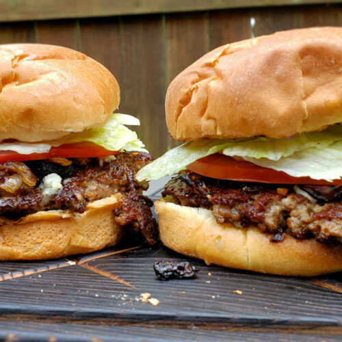 Blue Cheese Burgers with Caramelized Onions Life's A Tomato