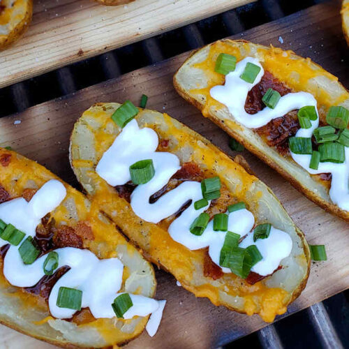 Cedar Plank Potato Skins