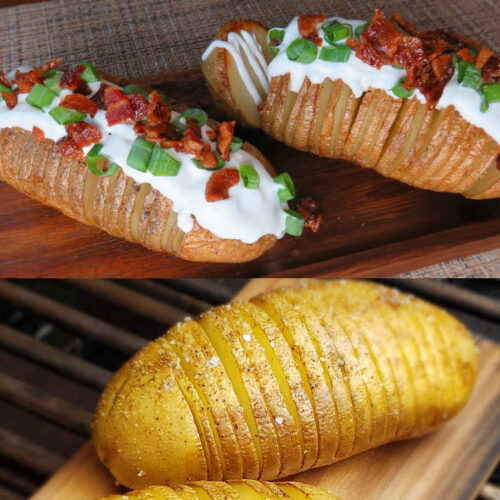 Cedar Planked Hasselback Potatoes