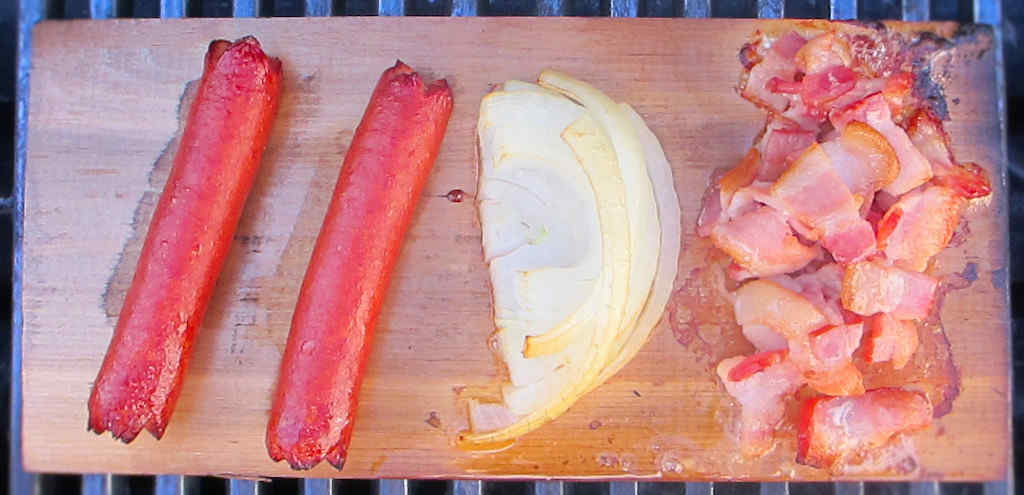 Cedar-Planked Hot Dogs