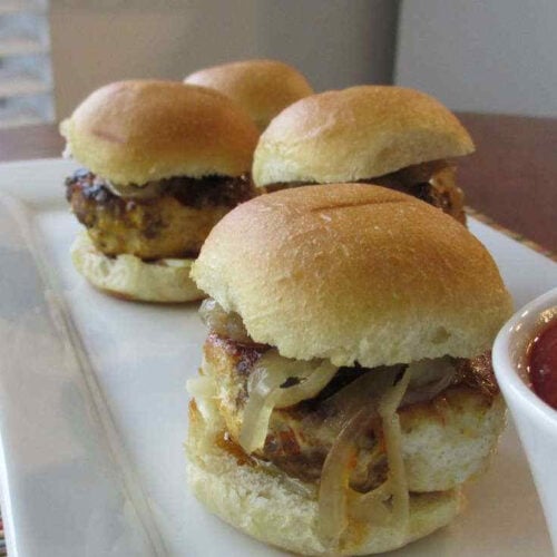 Chicken Chorizo Patty Melt Sliders