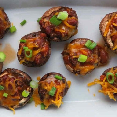 Chili-Stuffed Mushrooms on the Char-Broil Big Easy