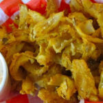 Fried Onion Strips with Dipping Sauce