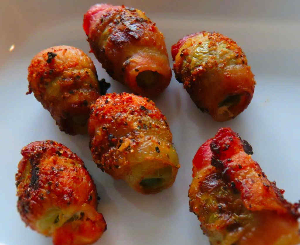 Grilled Bacon-Wrapped Jalapeno-Stuffed Olives
