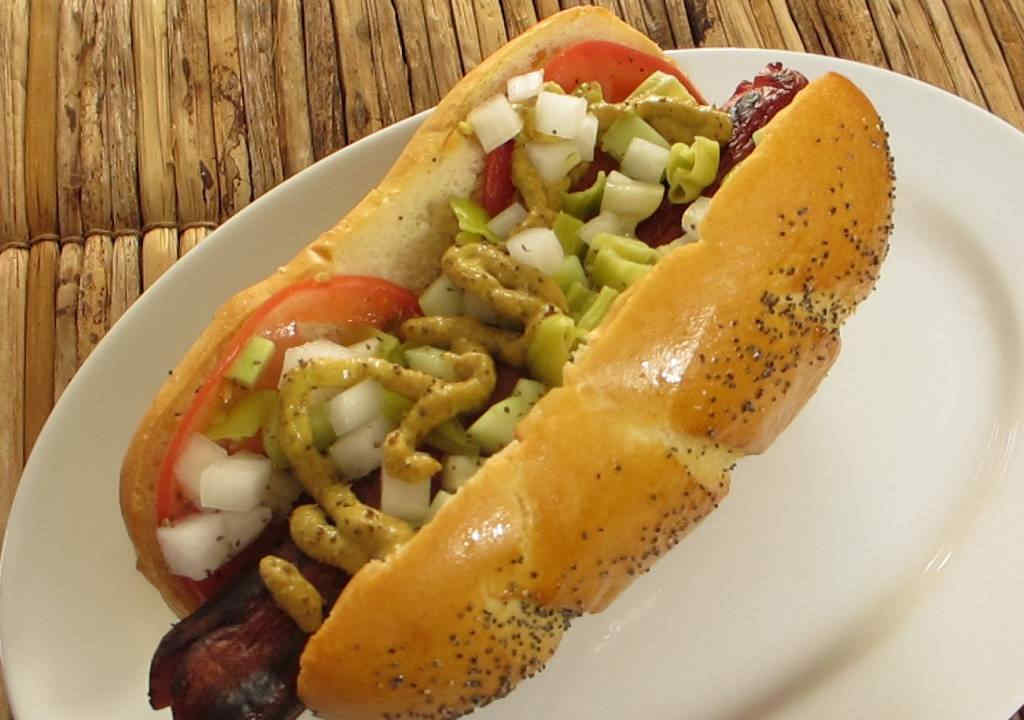 Grilled Chicago Hot Dog