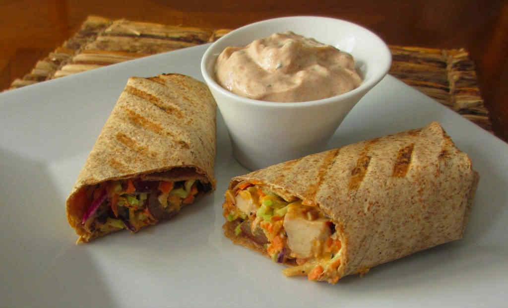 Grilled Chicken Wrap with Southwestern Dipping Sauce