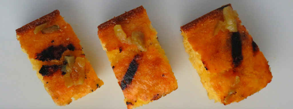 Grilled Cornbread with Hatch Chile Honey Butter