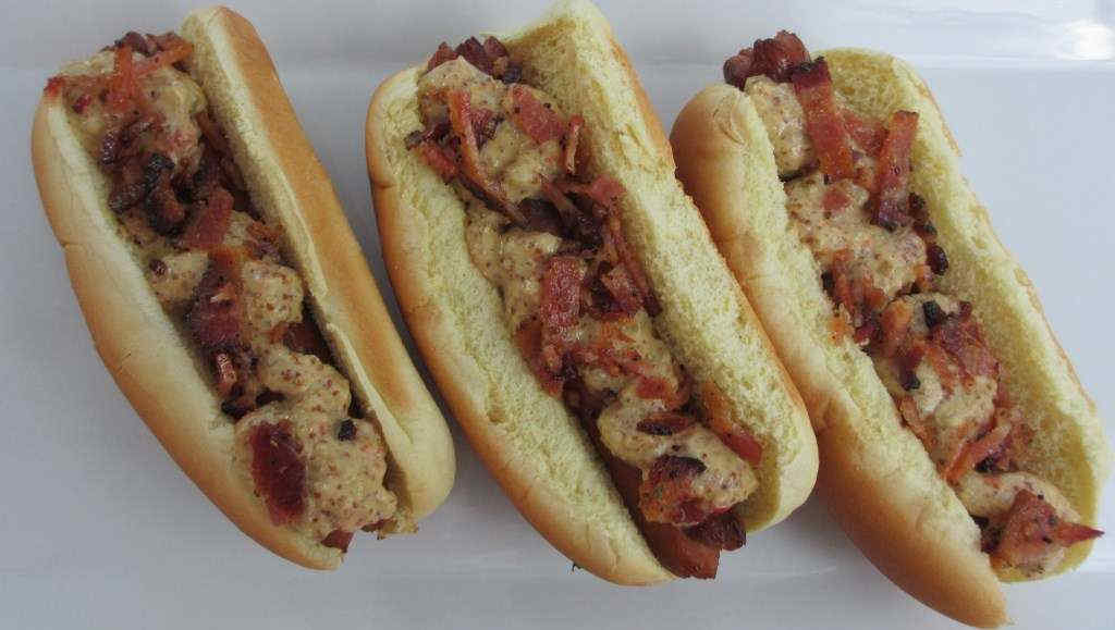 Grilled Hot Dogs with Hot Creole Blender Sauce