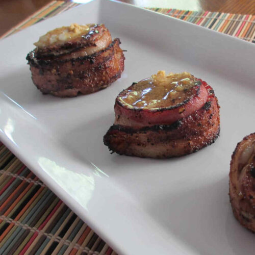 Grilled Pork Tenderloins with Garlic Mustard Compound Butter