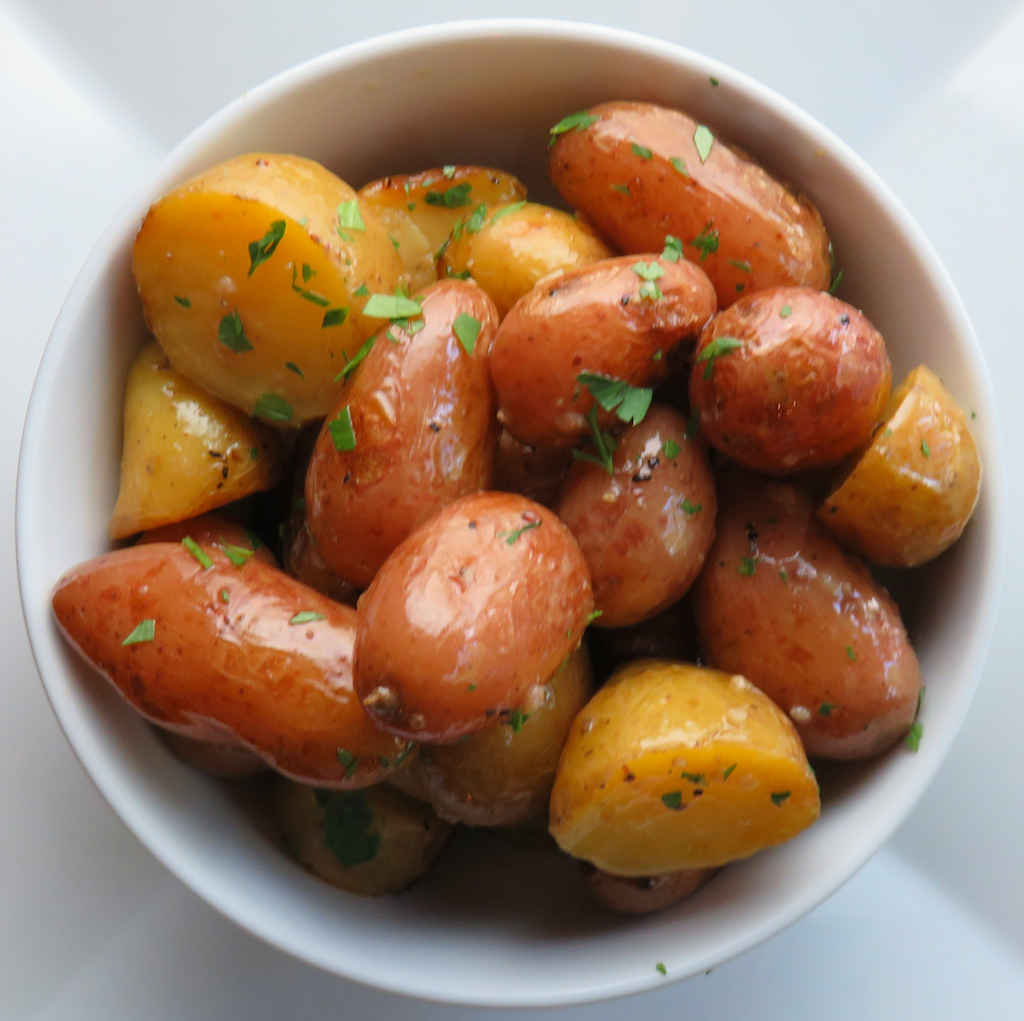 Grilled Potatoes with Mustard-Garlic Dressing