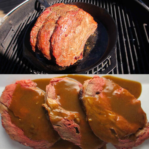 Grilled Rib Roast with Gravy