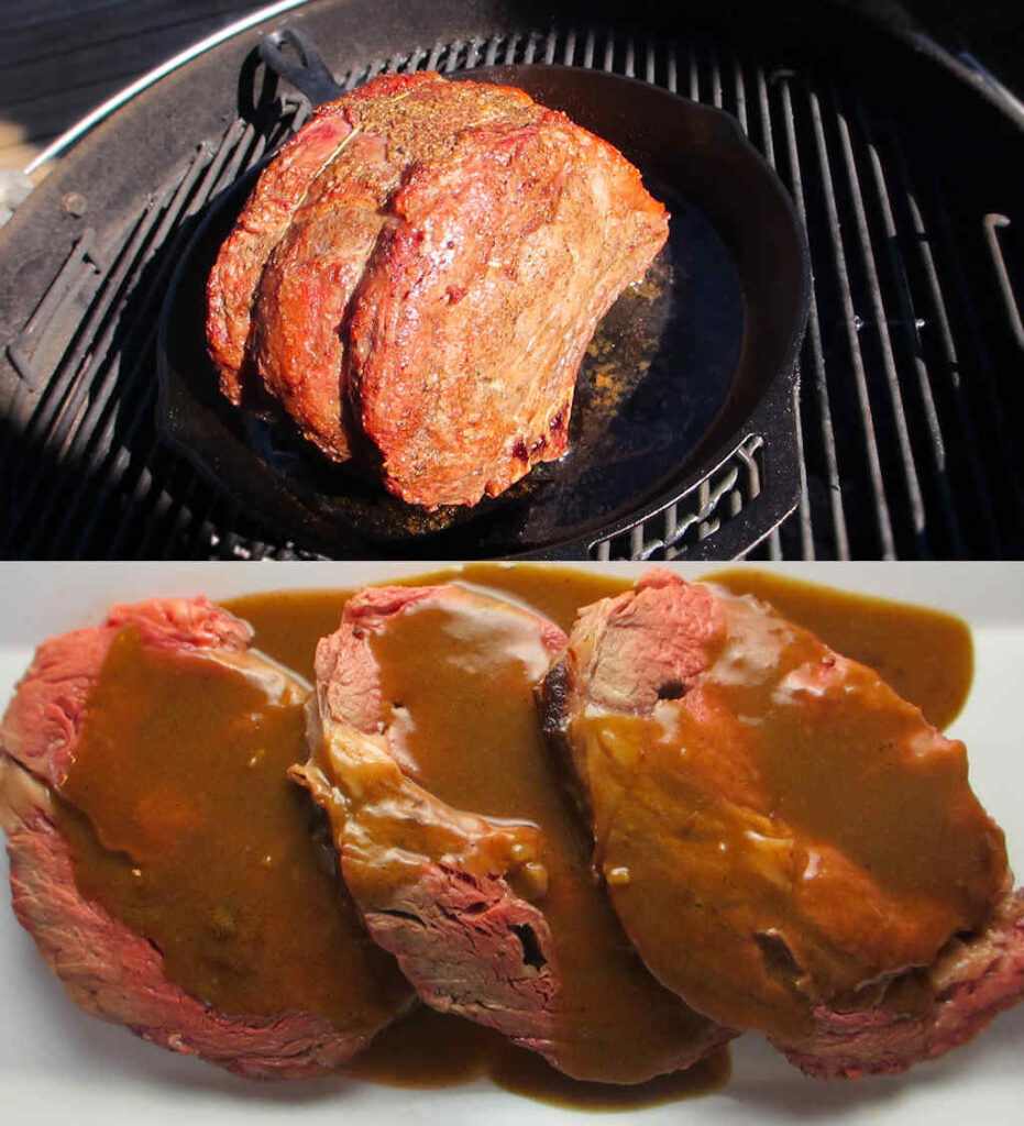 Grilled Rib Roast with Gravy