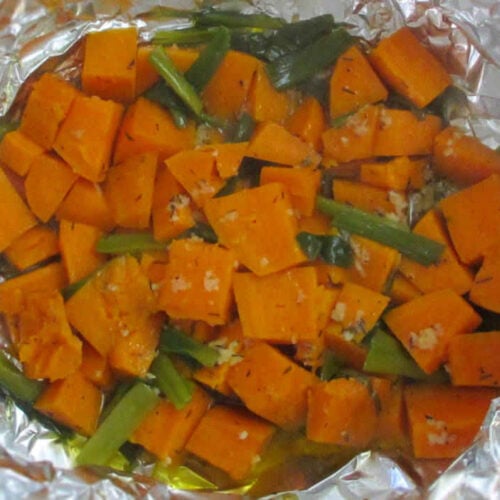 Grilled Scallion Sweet Potatoes