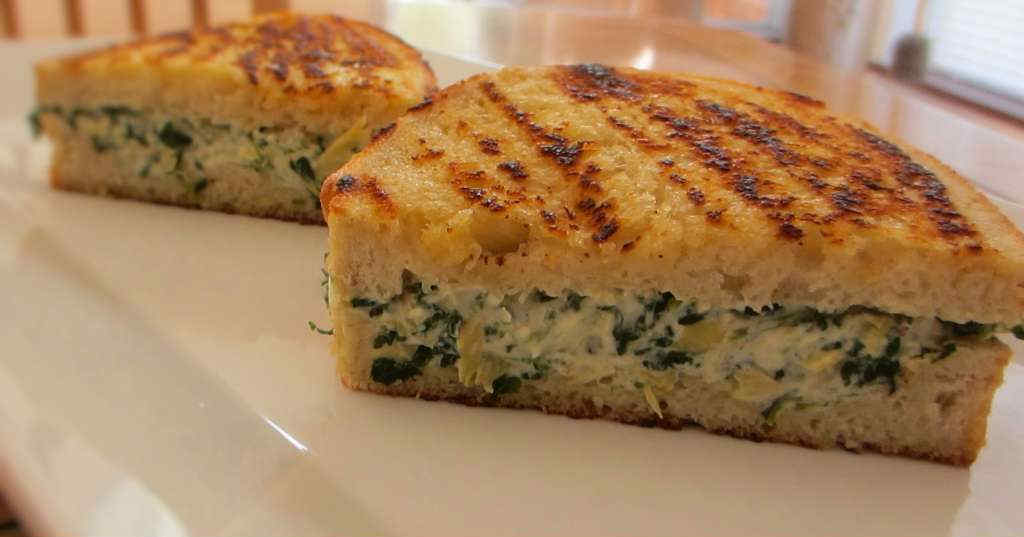 Grilled Spinach and Artichoke Cheese Sandwich