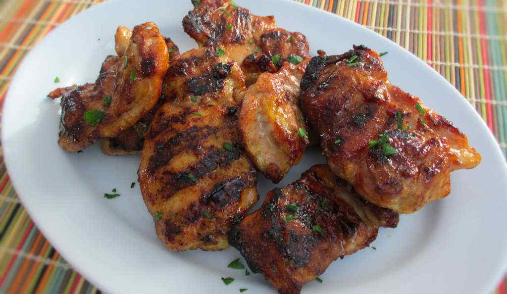 Grilled Sweet-n-Spicy Chicken Thighs