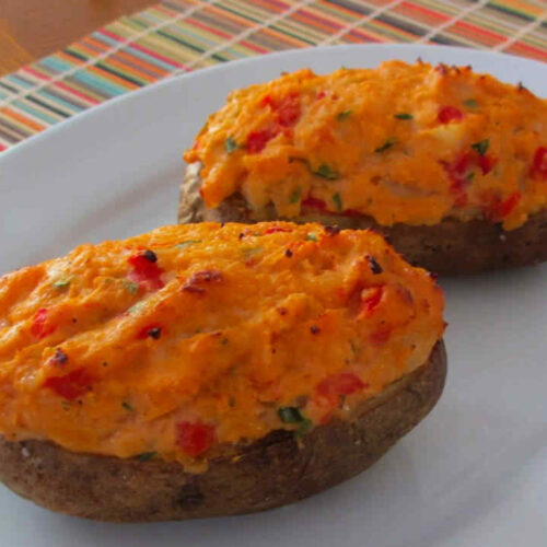 Grilled and Baked Pimento Cheese-Stuffed Potatoes