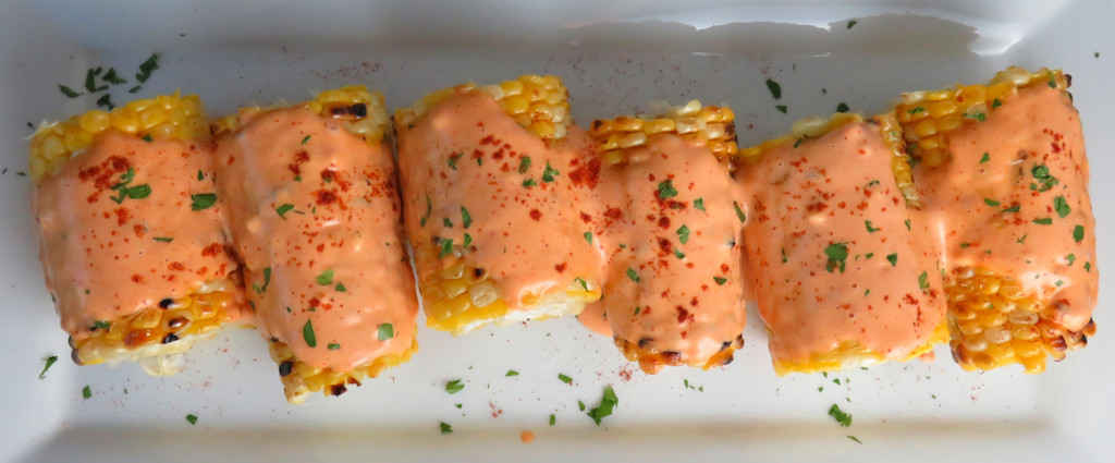 Grilled corn with Sriracha Mayonnaise