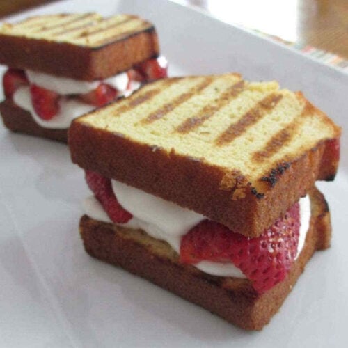 Grilled Strawberry Shortcake Lemon Cream