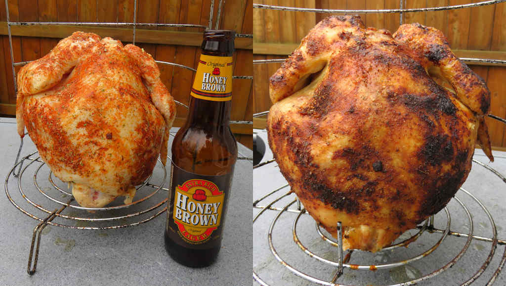 Honey Brown Beer Can Chicken on the Char-Broil Big Easy