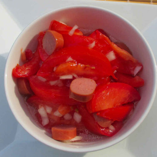 Hot Dog Tomato Salad