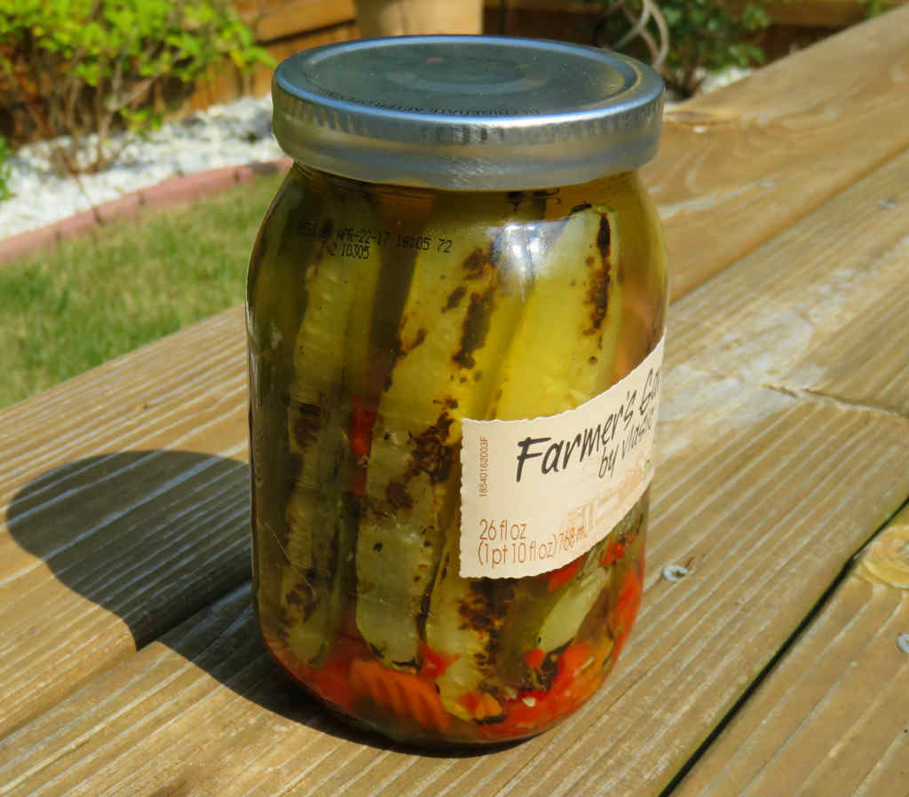 Jarred Grilled Pickles