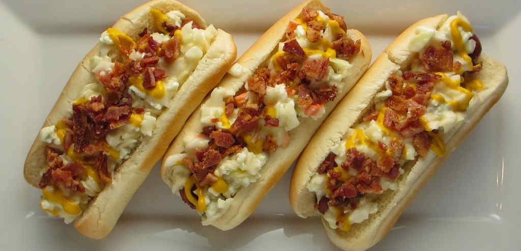 Michigan Wolverines Blue Cheese Bacon Hot Dog