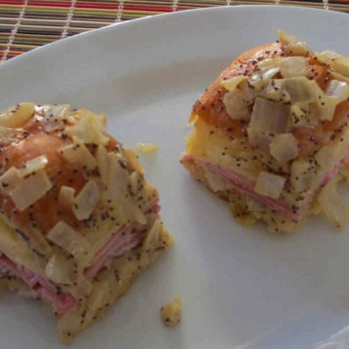 Mini Baked Ham and Swiss Sandwiches