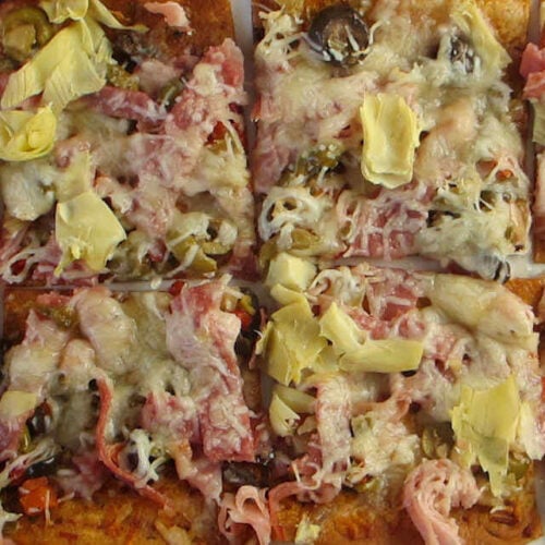 Muffaletta Flatbread Pizza
