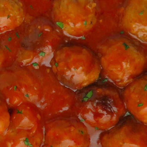 Peach and Chili Sauce Meatballs