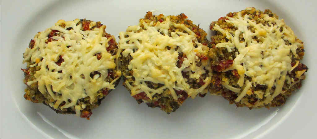 Pesto Stuffed Mushrooms on the Char-Broil Big Easy