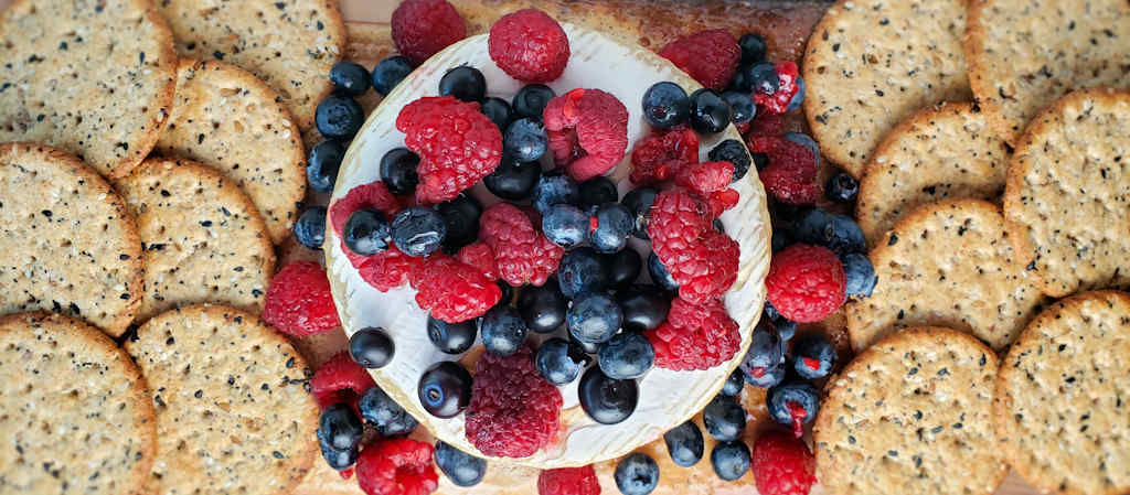 Red White and Blue Cedar Planked Brie