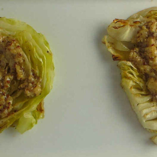Roasted Cabbage Wedges with Onion Cajun Sauce