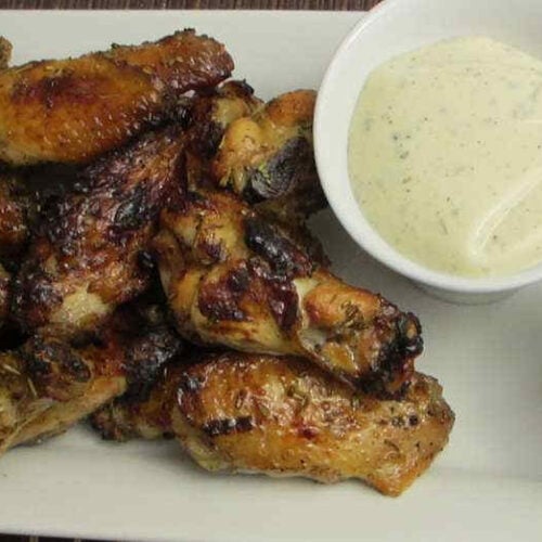 Rosemary Chicken Wings with Herb Dipping Sauce