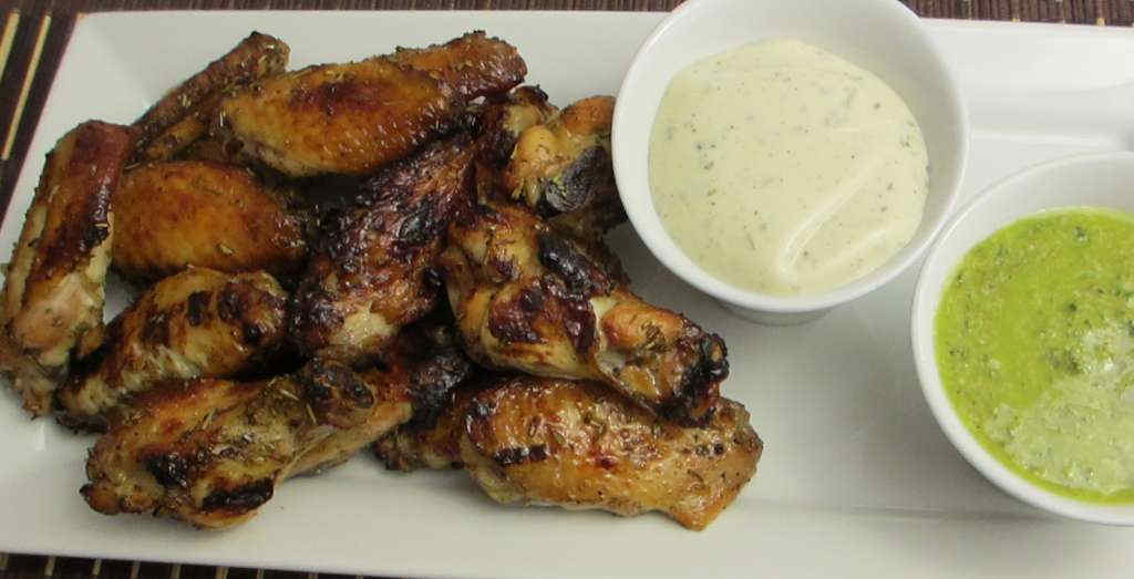 Rosemary Chicken Wings with Herb Dipping Sauce