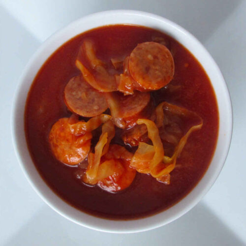 Slow Cooker Spicy Kielbasa Cabbage Soup