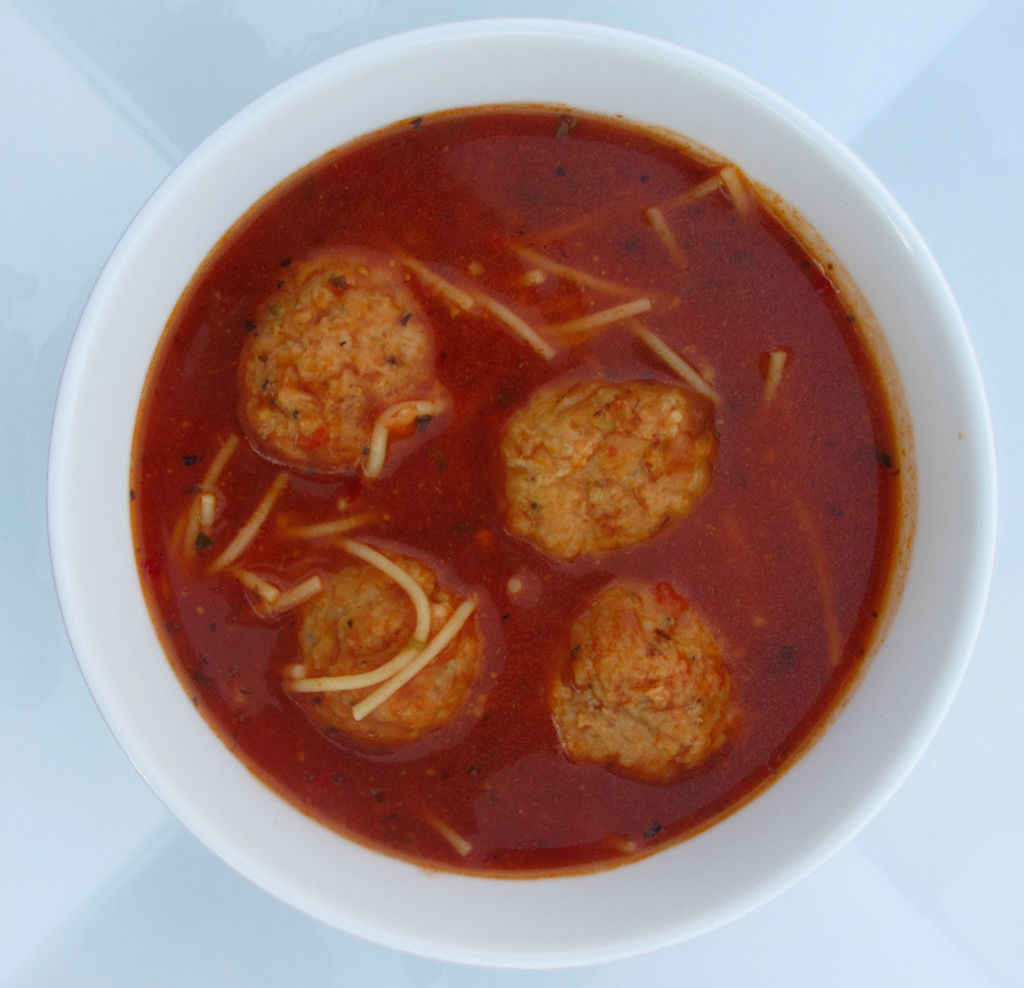 Slow Cooker Spicy Spaghetti and Meatball Soup