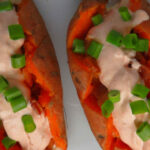 Smoked Sweet Potatoes with Chipotle Sour Cream