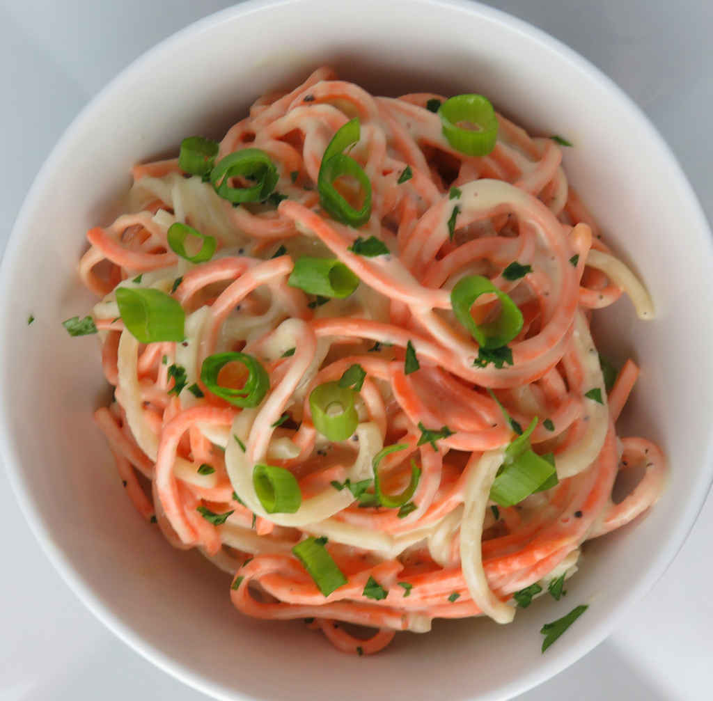 Spiralized Potato Salad with Green Goddess Dressing