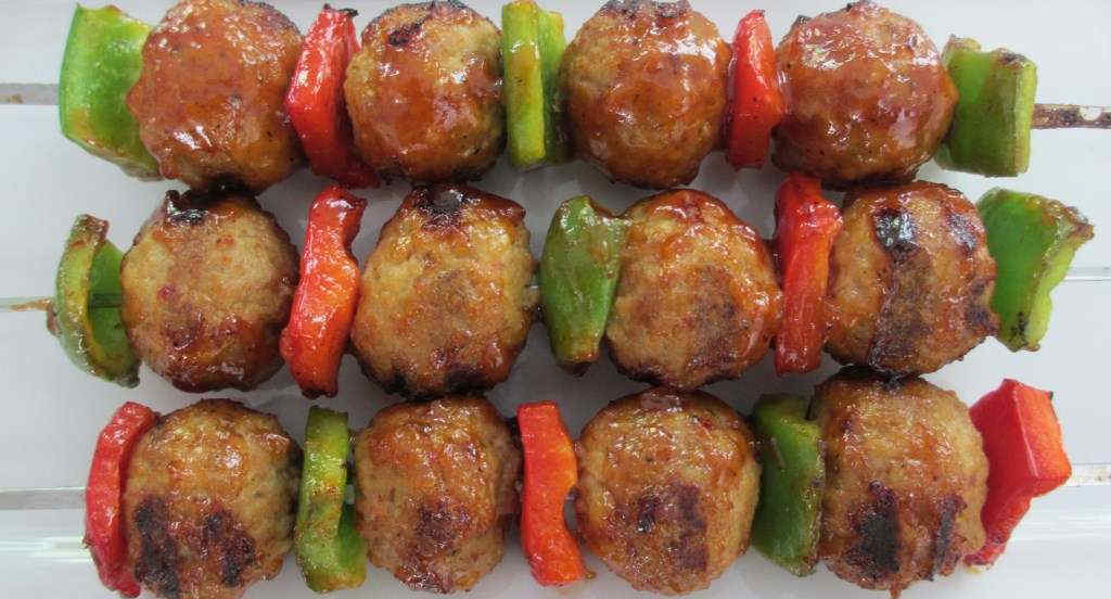 Sweet-and-Sour Meatball Skewers
