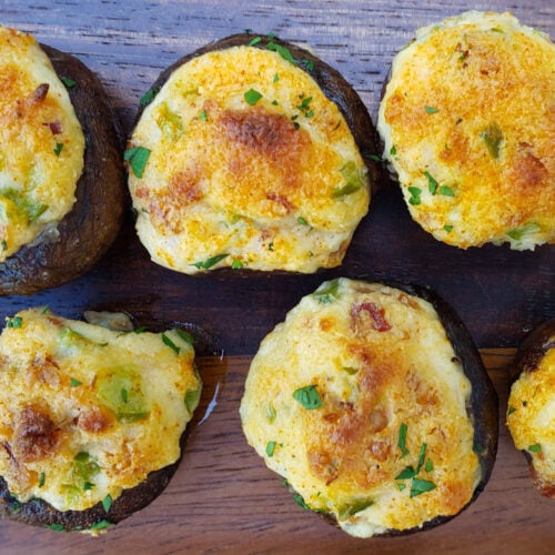 Bacon and Cheese Stuffed Mushrooms on the Char-Broil Big Easy