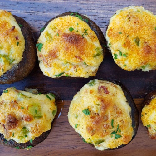 Baked Bacon and Cheese Stuffed Mushrooms