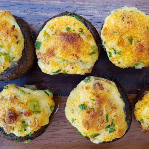 Grilled Bacon and Cheese Stuffed Mushrooms