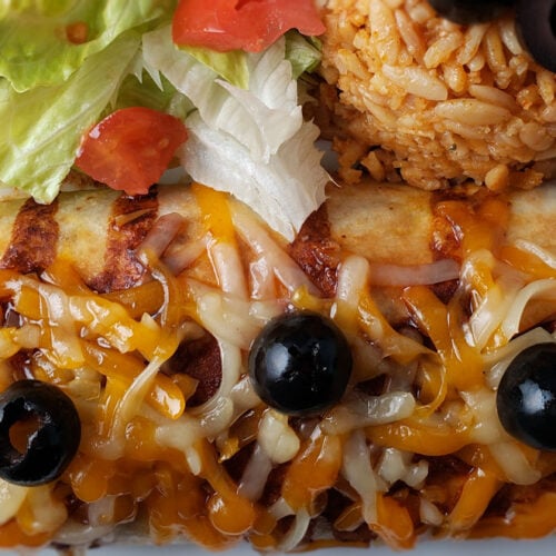 Beef and Bean Burritos with Red Chile Chimayo