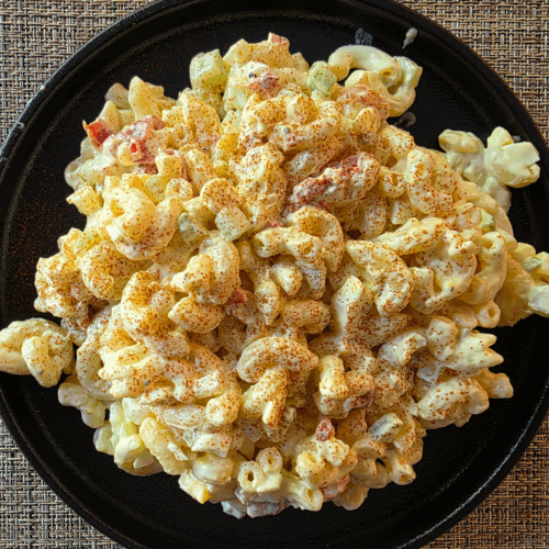 Sweet Roasted Red Pepper Macaroni Salad