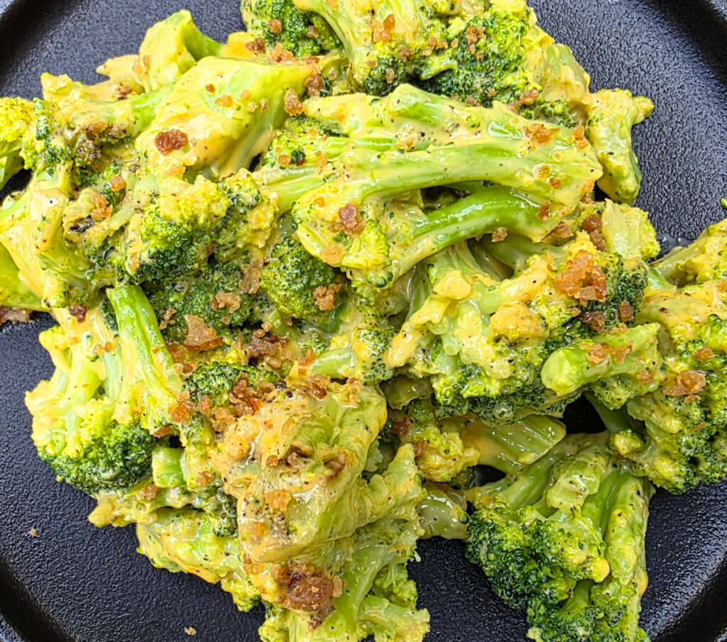 Easy Cheesy Bacon Broccoli using an Outdoor Griddle